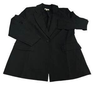 Black Single-Button Blazer Jacket - Open Edit